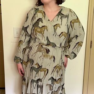 Knox Rose Horse Wrap Dress NWOT